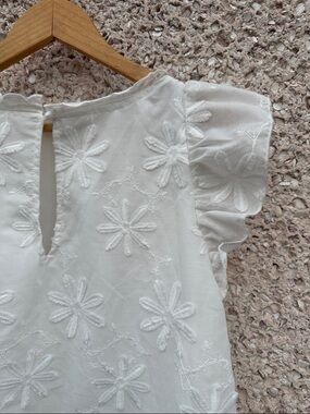 White Eyelet Sleeveless Summer Dress NWT